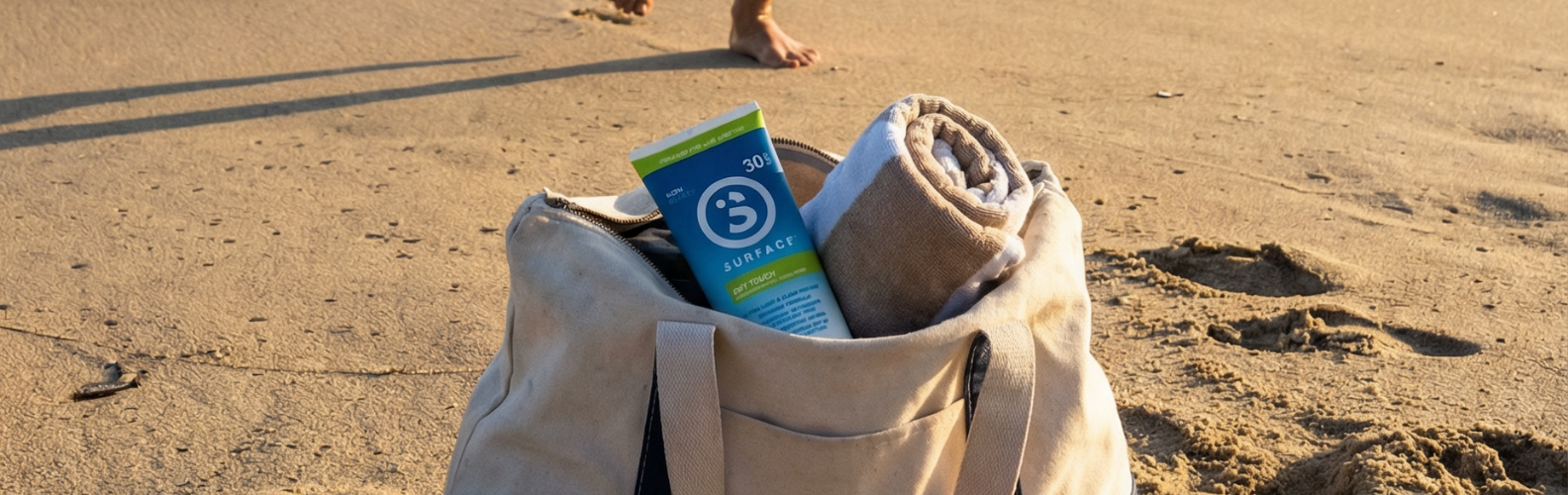 Surface Sunscreen at the beach in Hawaii