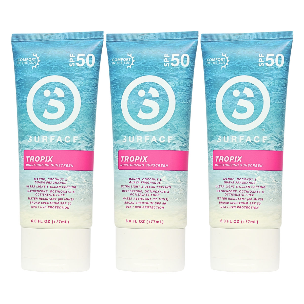Dry Touch Tropix Scented Lotion SPF50 3-Pack | Surface Sunscreen