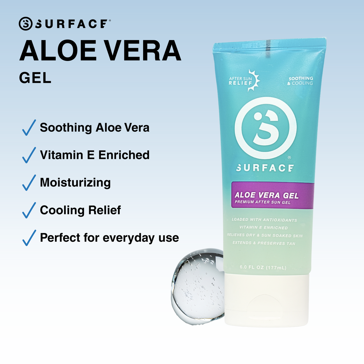 aloe vera plant face care Aloe Vera After Sun Gel 6oz. | Surface Sunscreen