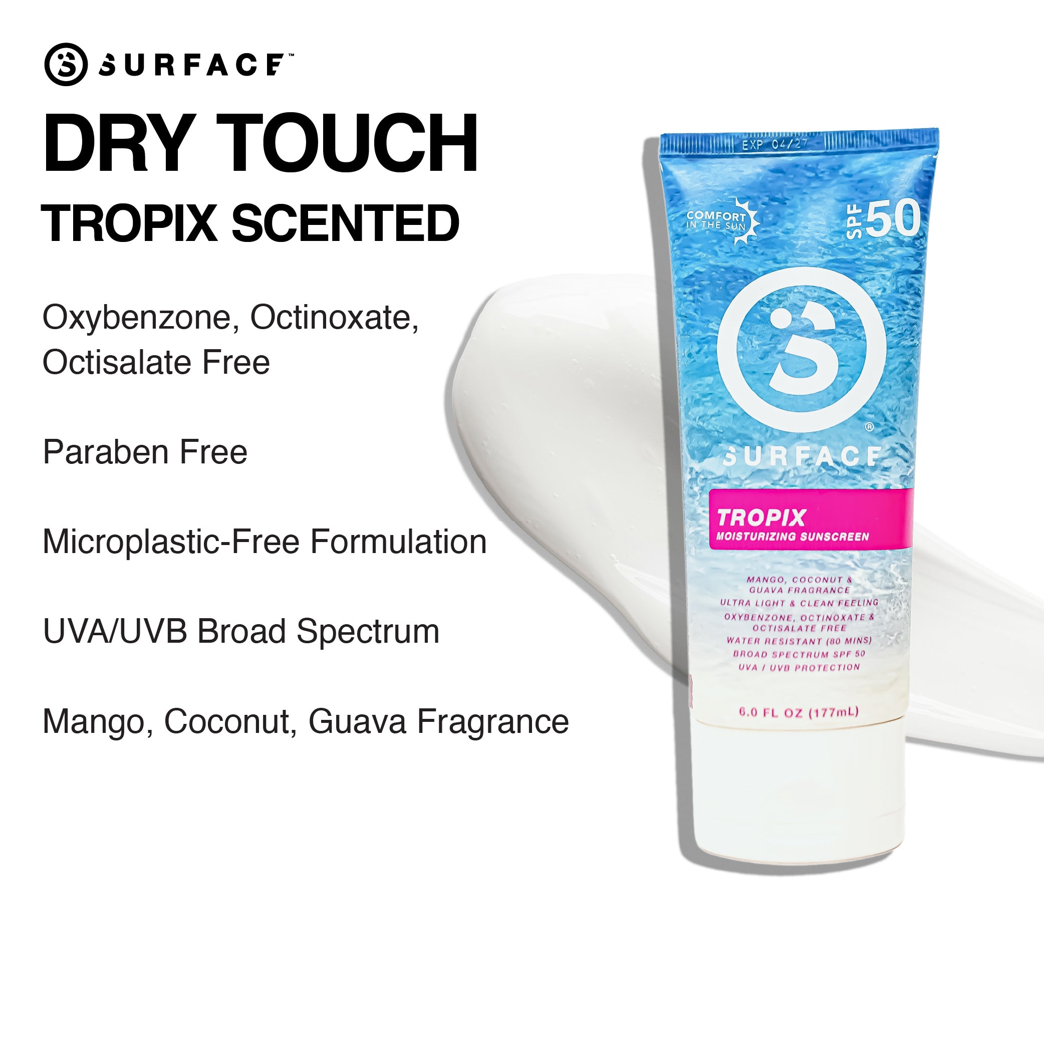 Dry Touch Tropix Scented Lotion Benefits | Surface Sunscreen
