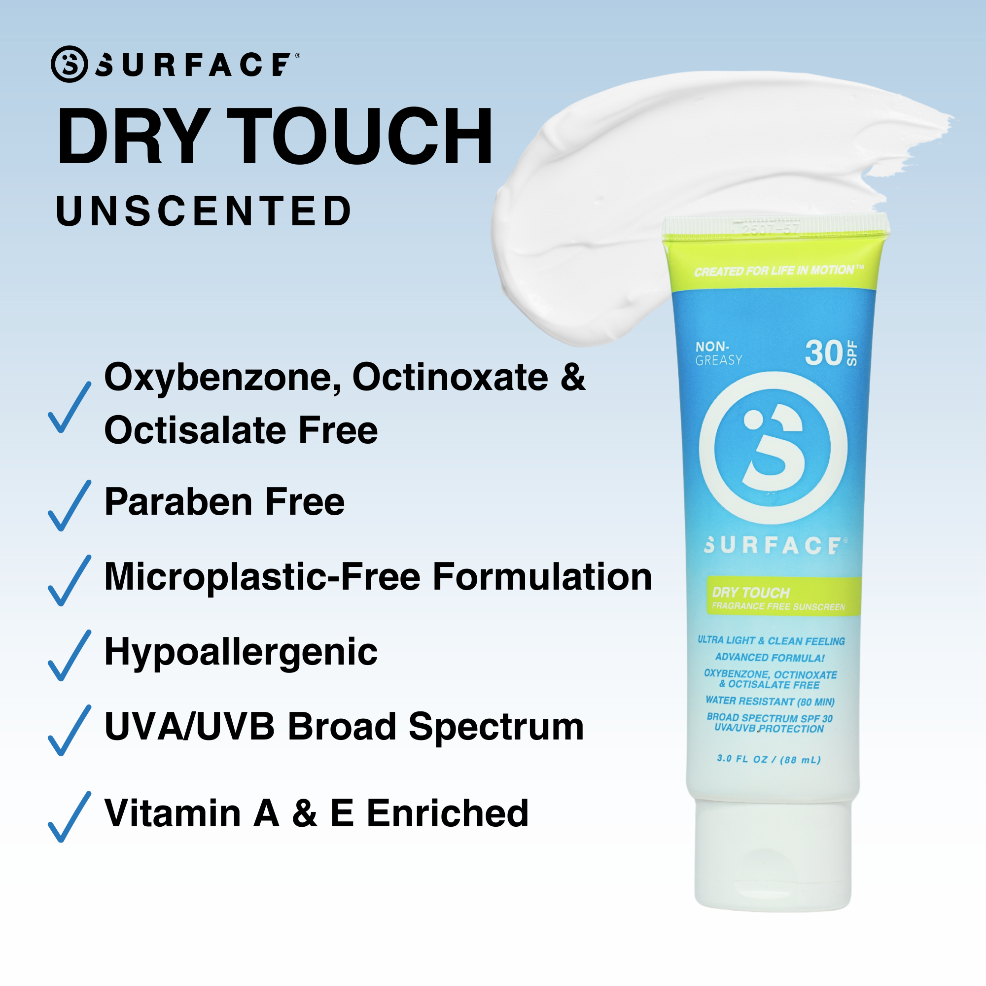 Surface Sunscreen Dry touch lotion SPF 30 3 oz benefits