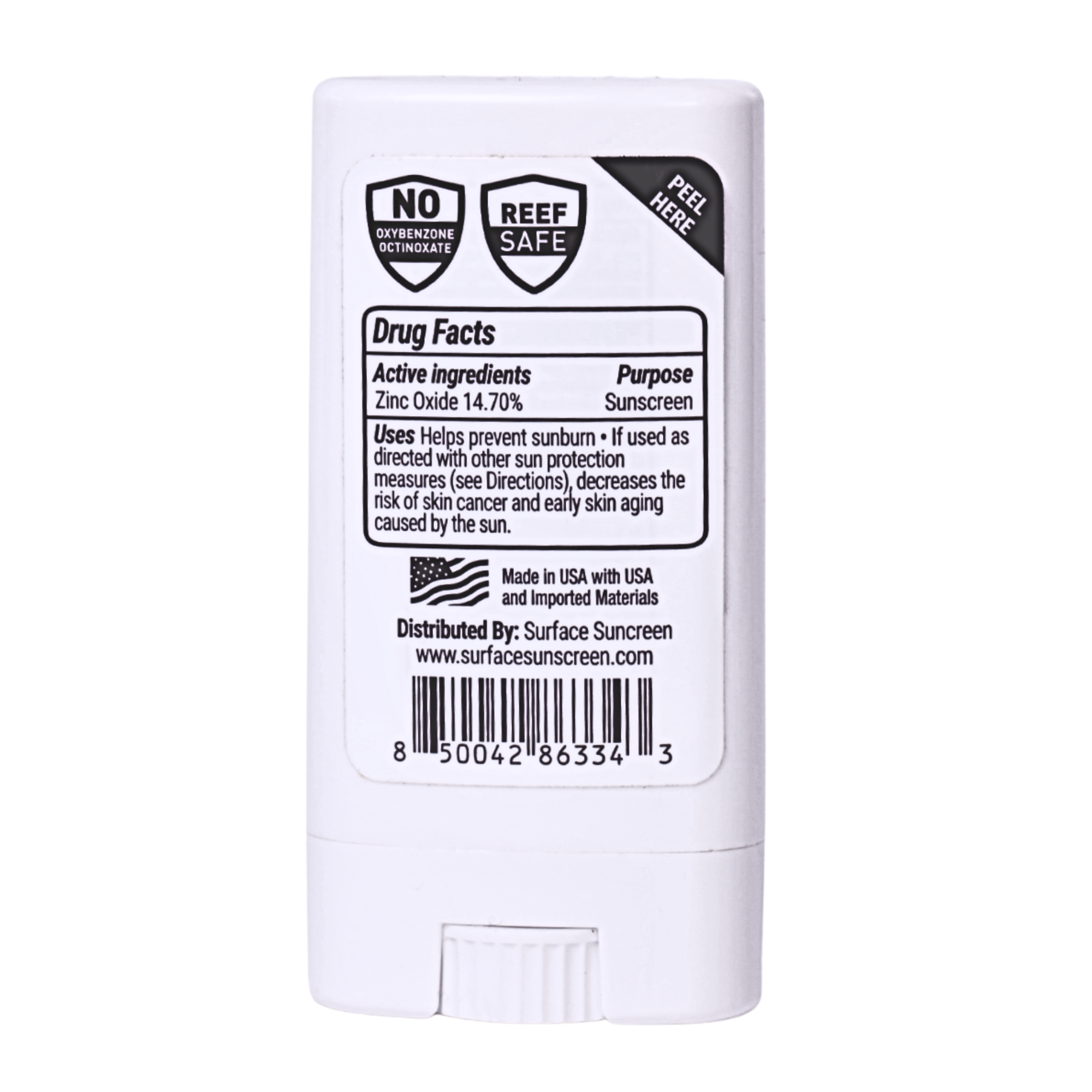 Surface Sunscreen Face Stick Dry Touch Tropix Scented Back