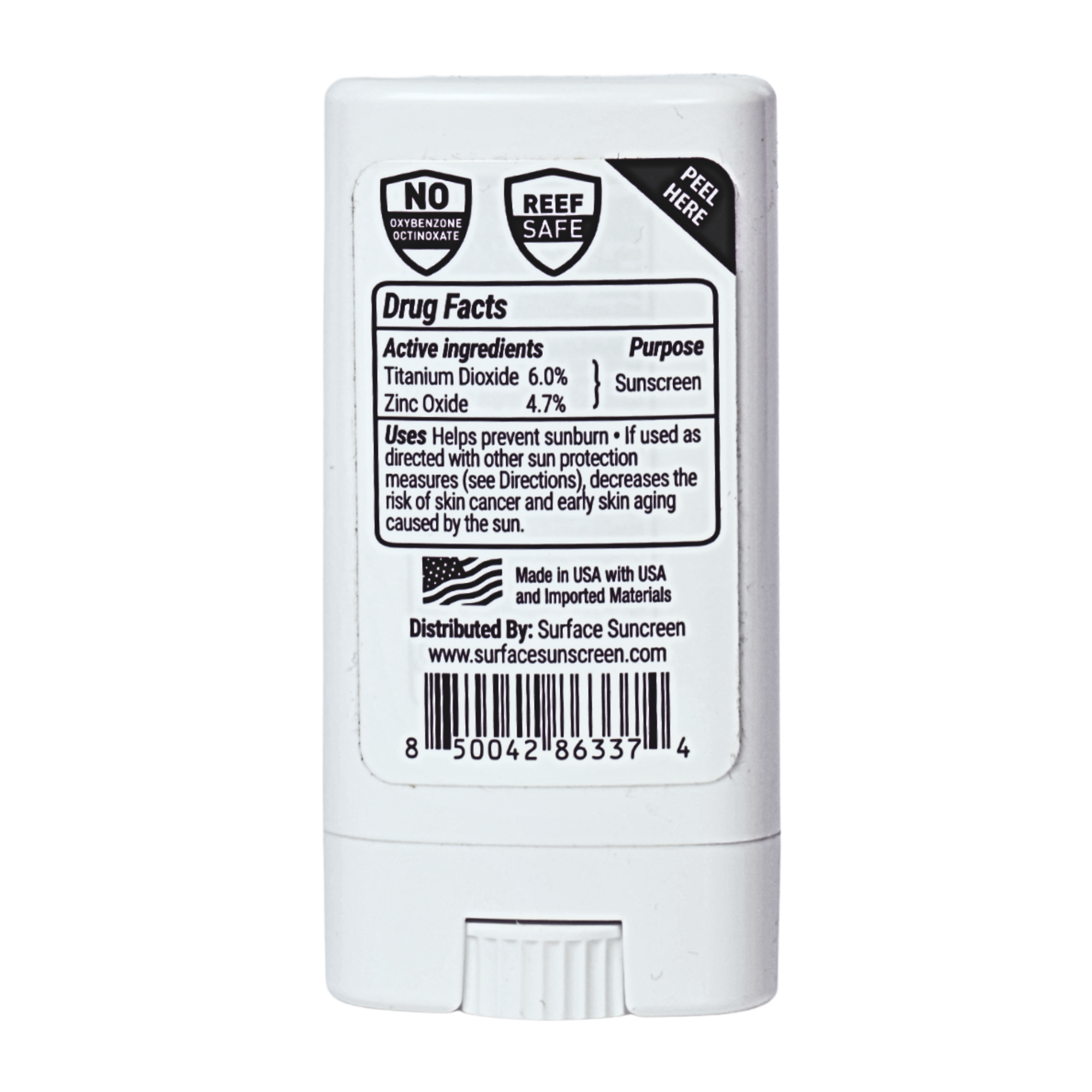 Surface Sunscreen White Dry Touch Face Stick SPF 50 front