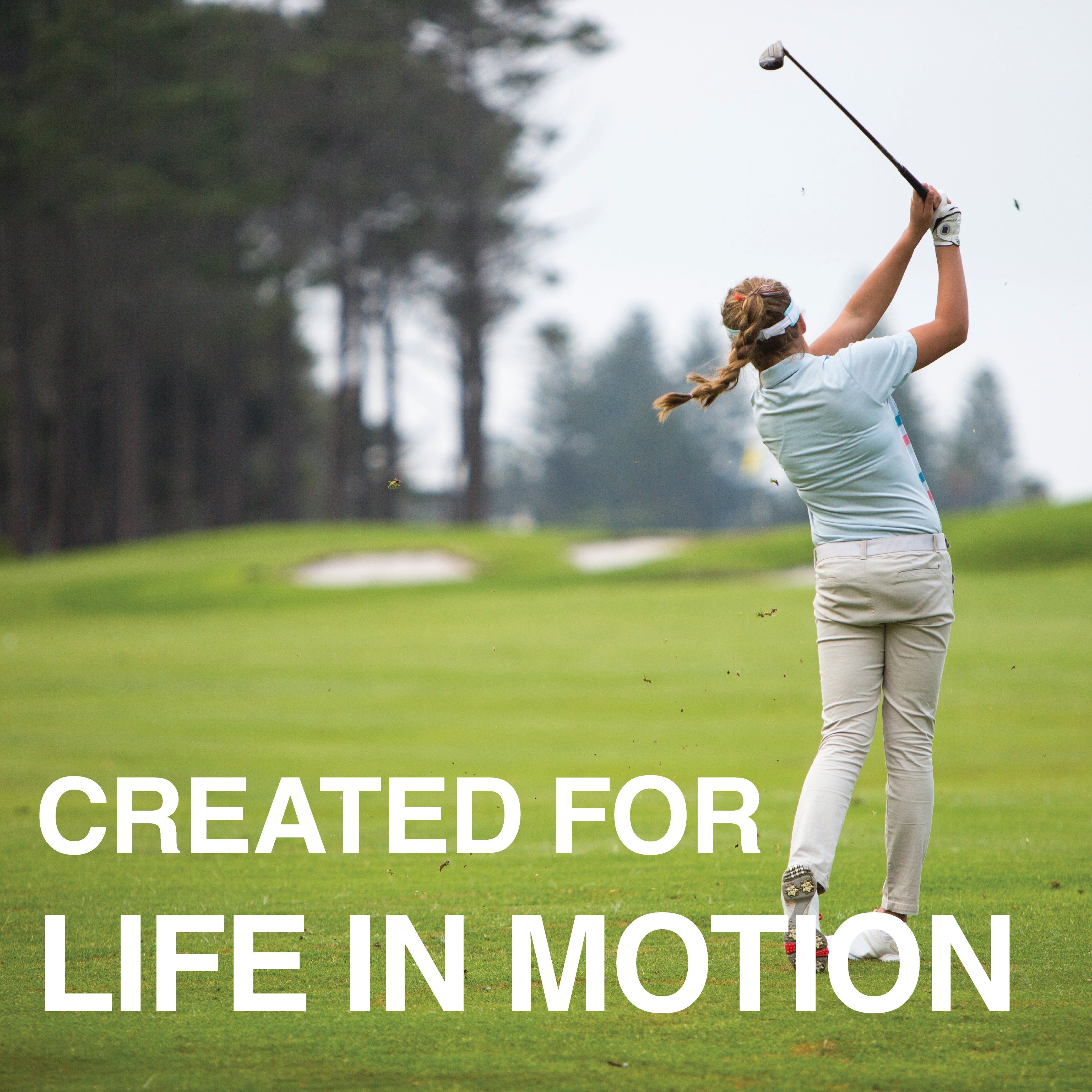 Created for life in motion - woman golfer in the fairway