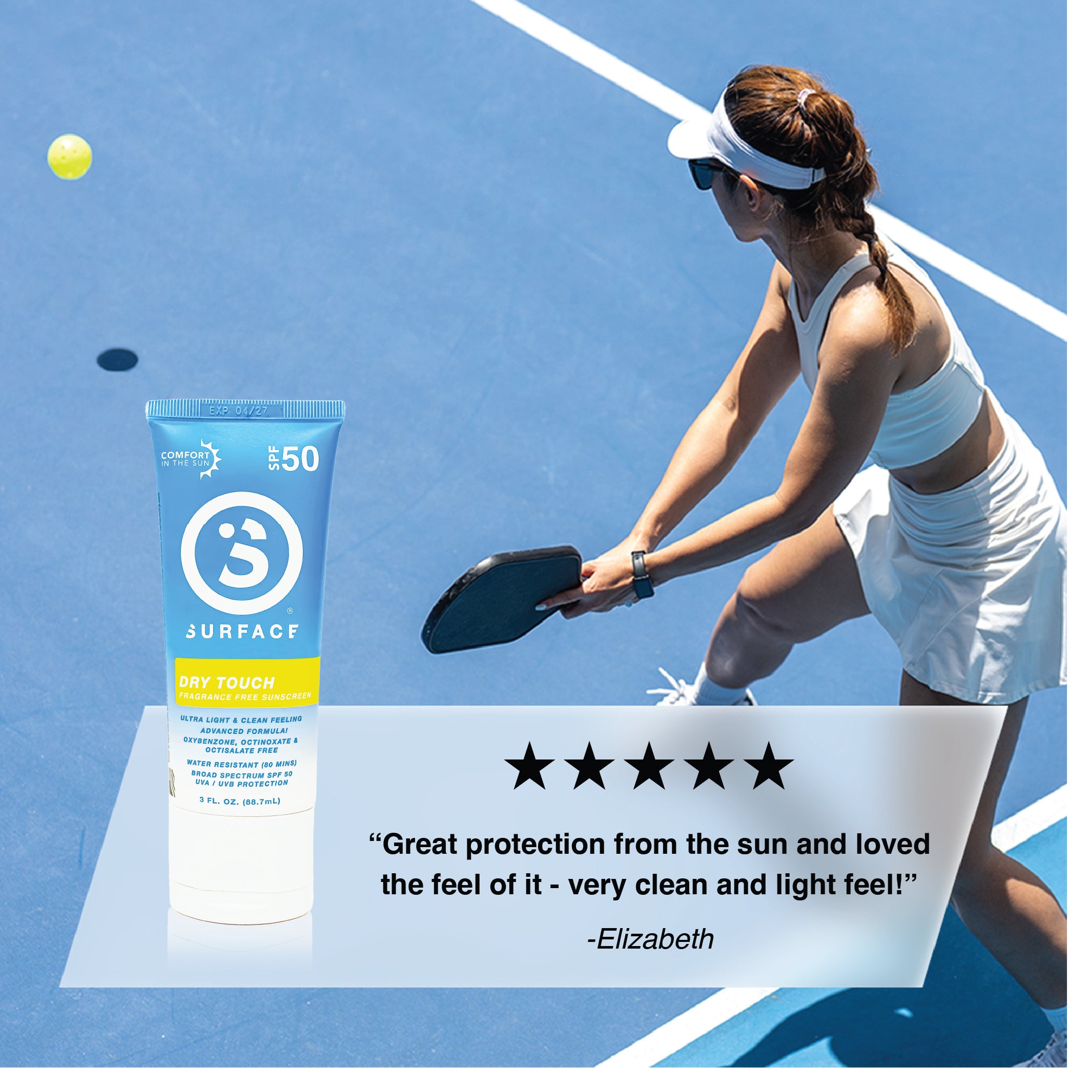 SPF50 Dry Touch Sunscreen Lotion 3oz. | 5-Star Review: Clean and Light Feel!