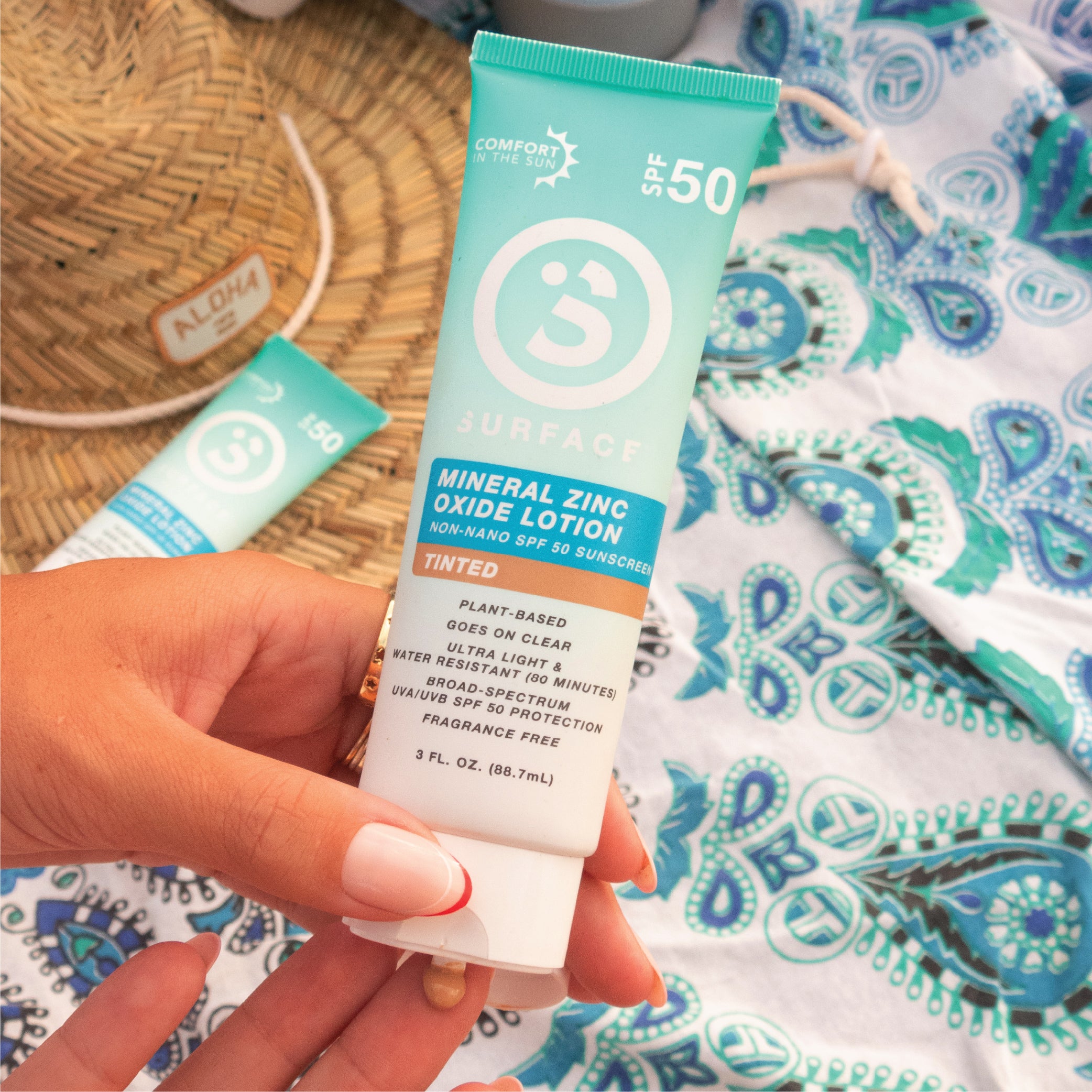 SPF50 Mineral Zinc Oxide Lotion Tinted Sunscreen | Surface Sunscreen