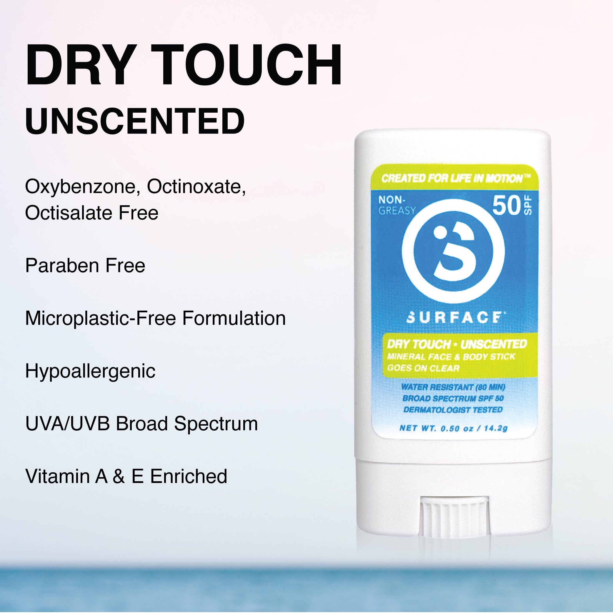 Surface Dry Touch SPF 50 Mineral Face Stick - Unscented 3-Pack