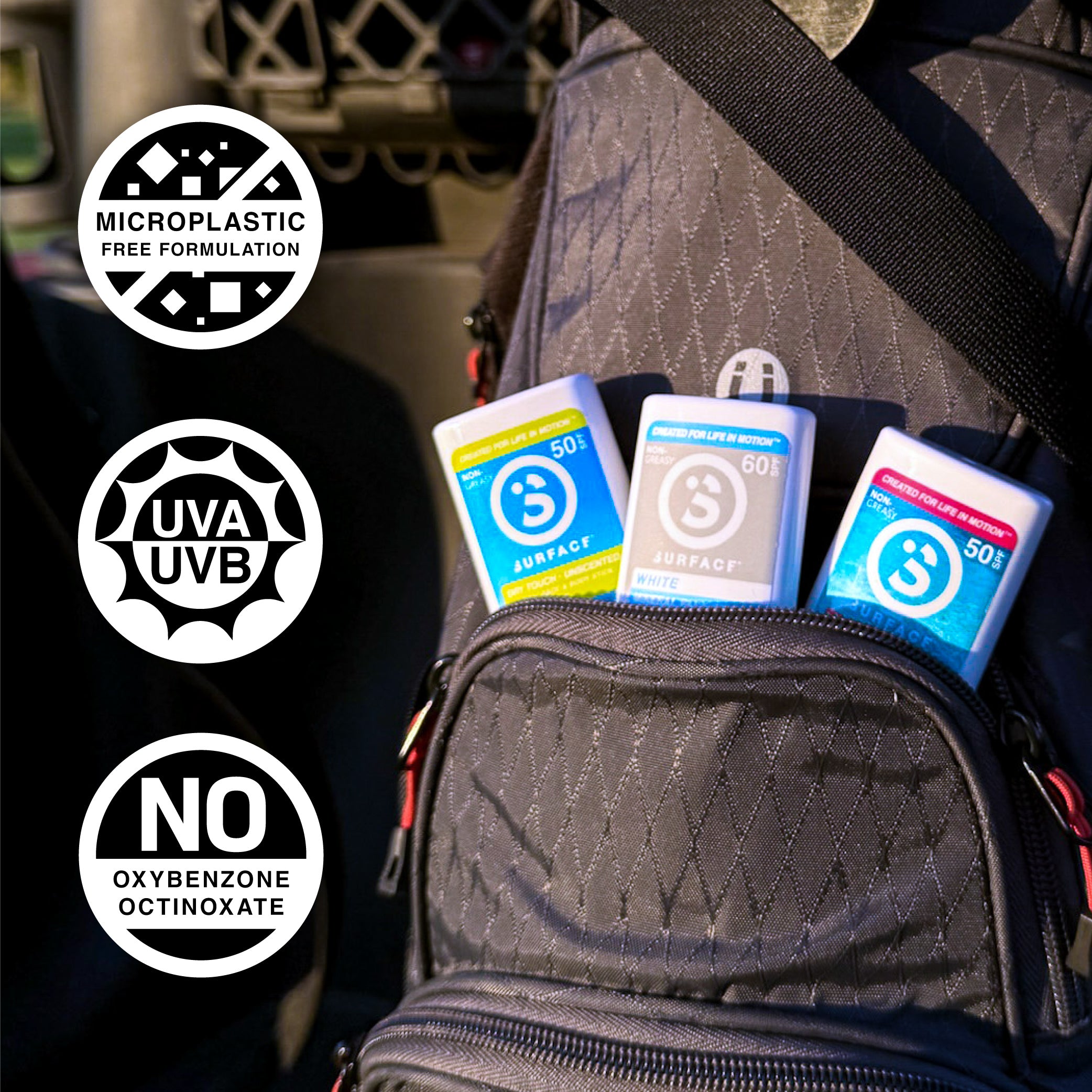 Surface Dry Touch SPF 50 Mineral Face Stick - Unscented 3-Pack