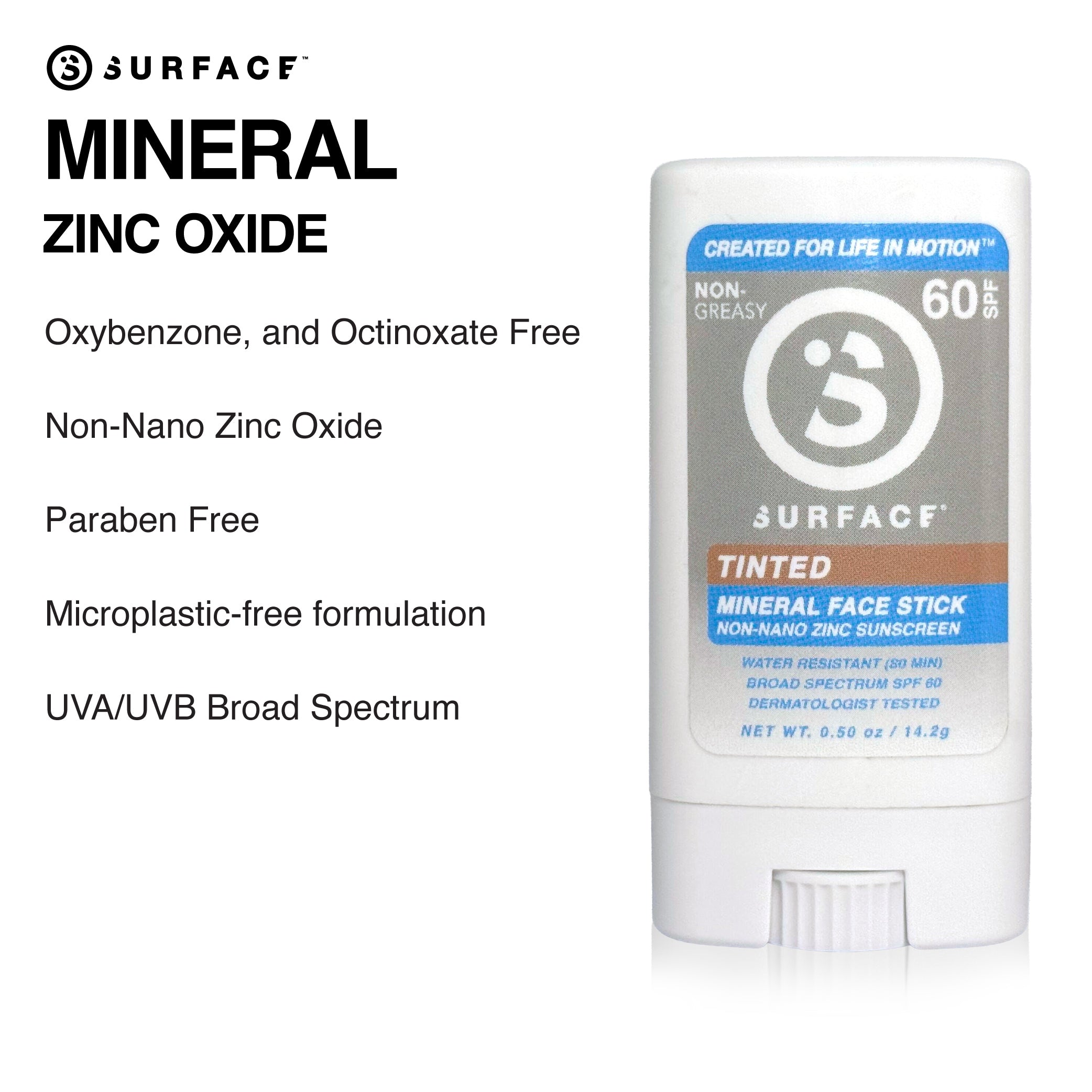 Surface SPF 60 Mineral Face Stick (TINTED) .5 oz.
