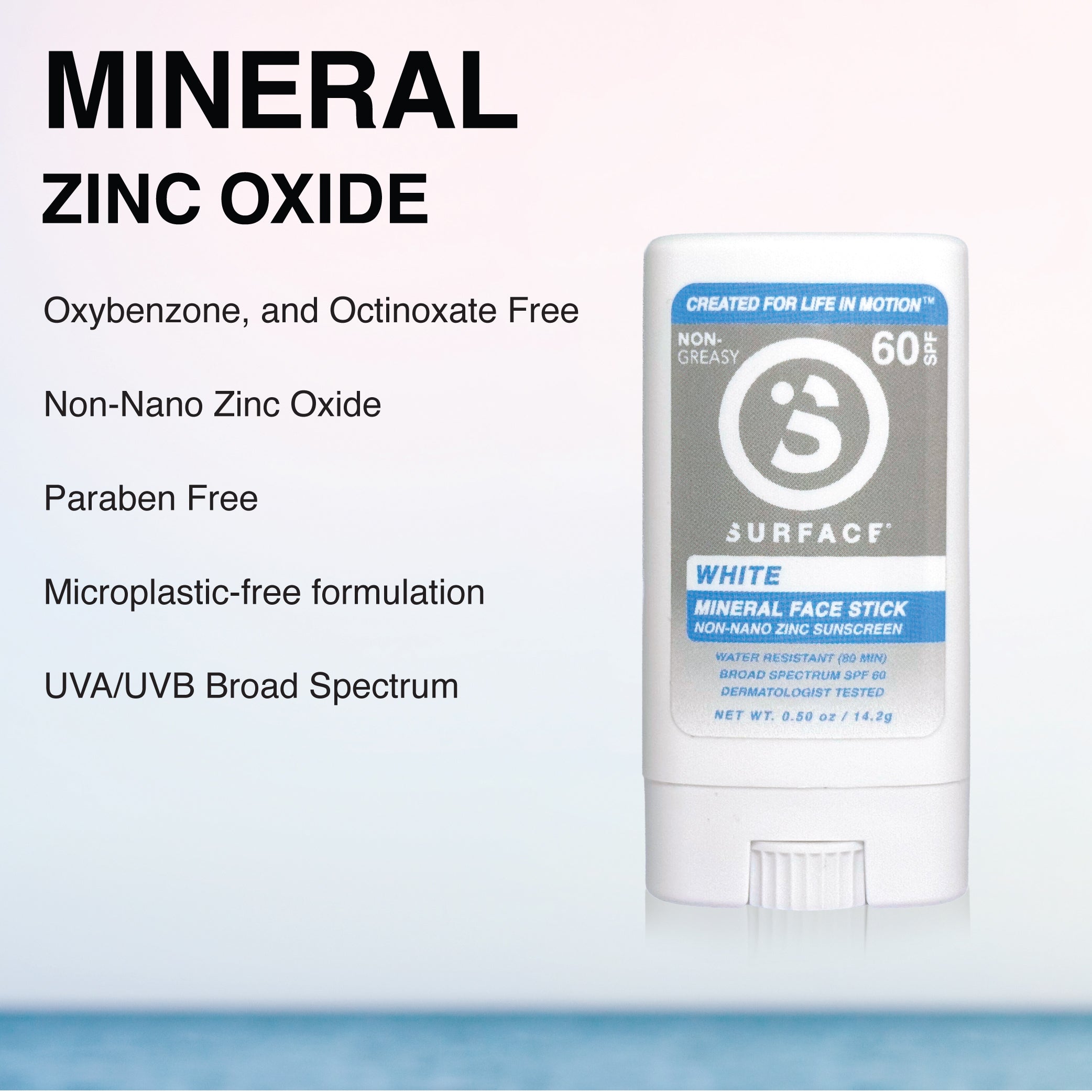 Surface White Mineral Face Stick sunscreen with product details