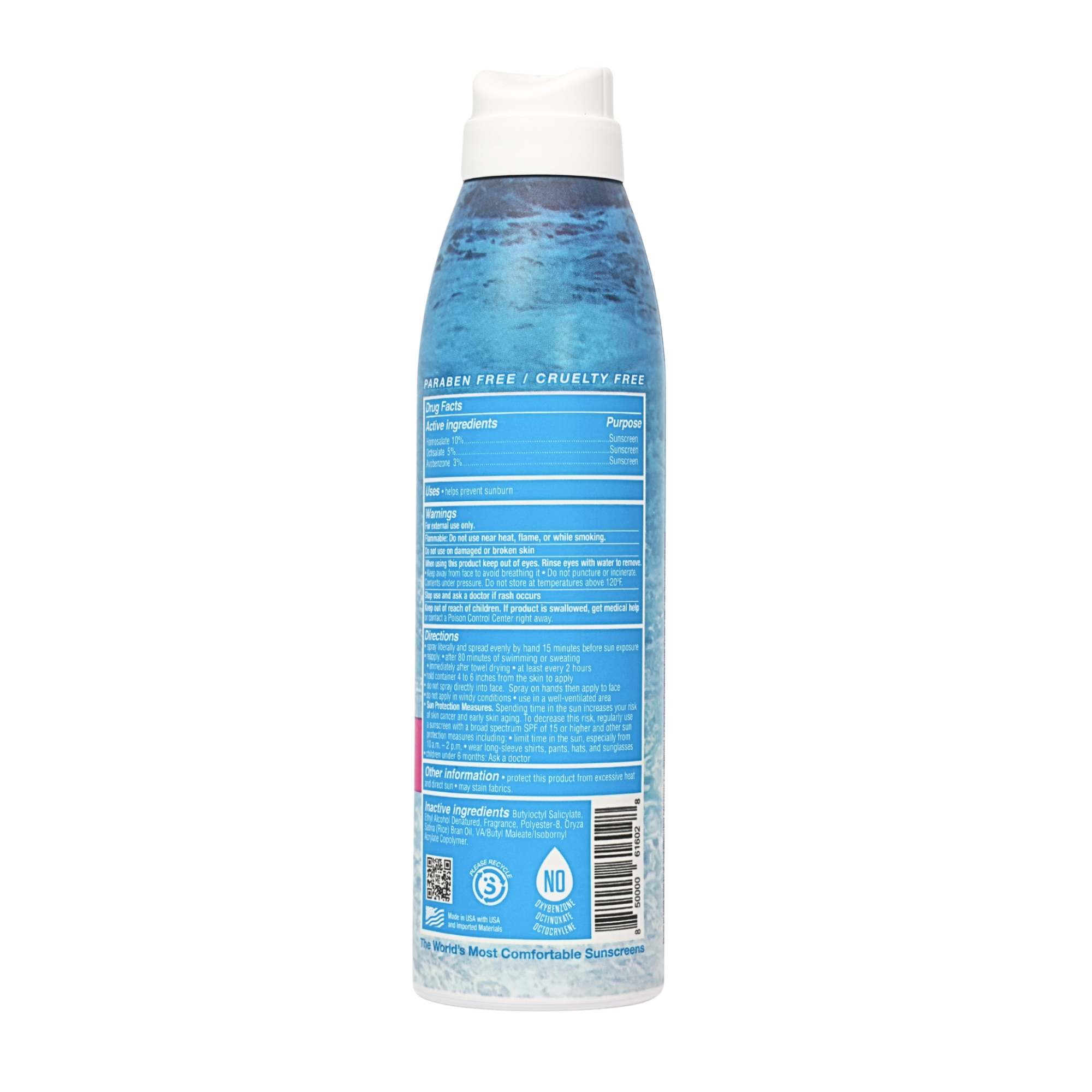 Surface Sunscreen Tropix scented continuous spray SPF 50 6 oz back
