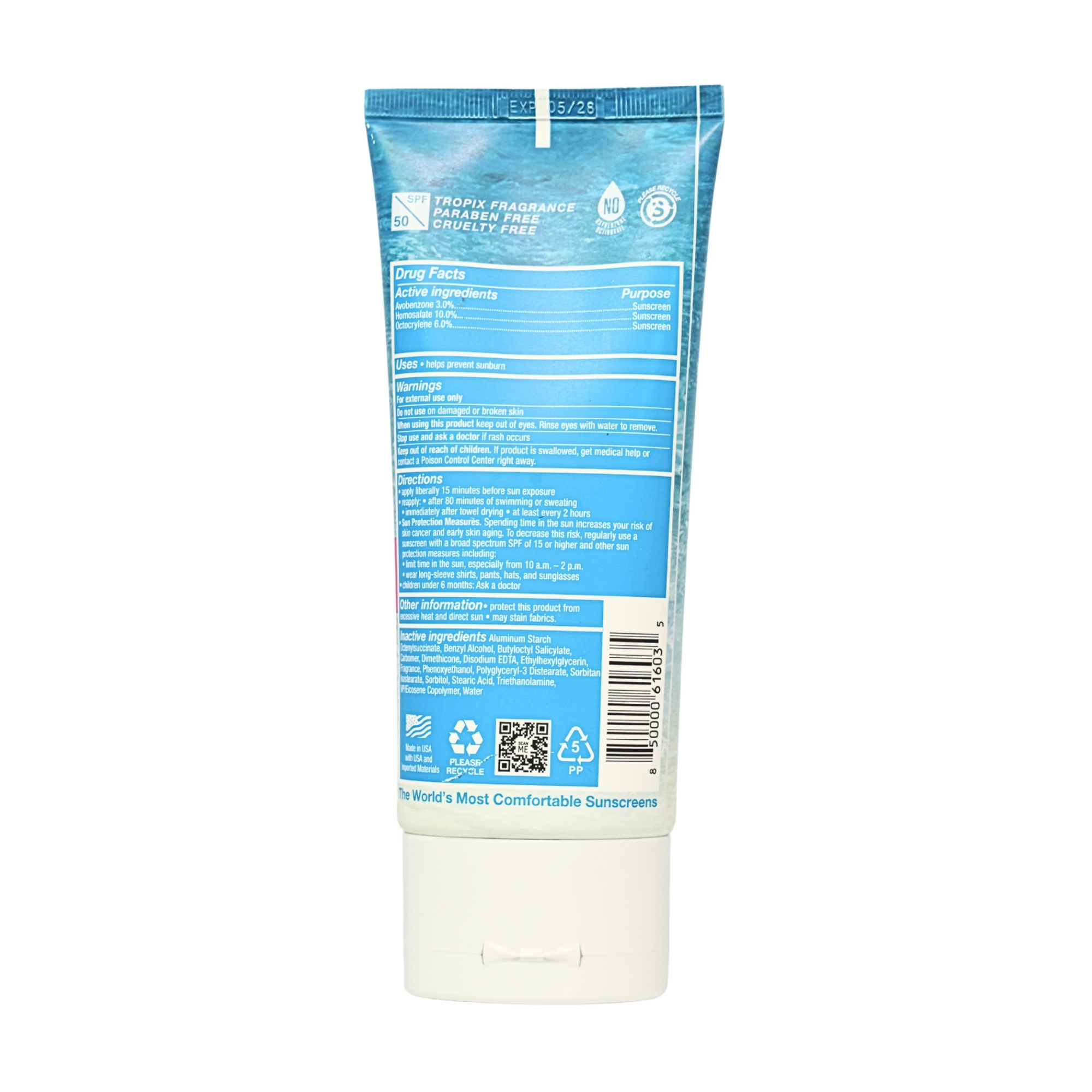 Surface Sunscreen Tropix Lotion 50spf 6oz Back