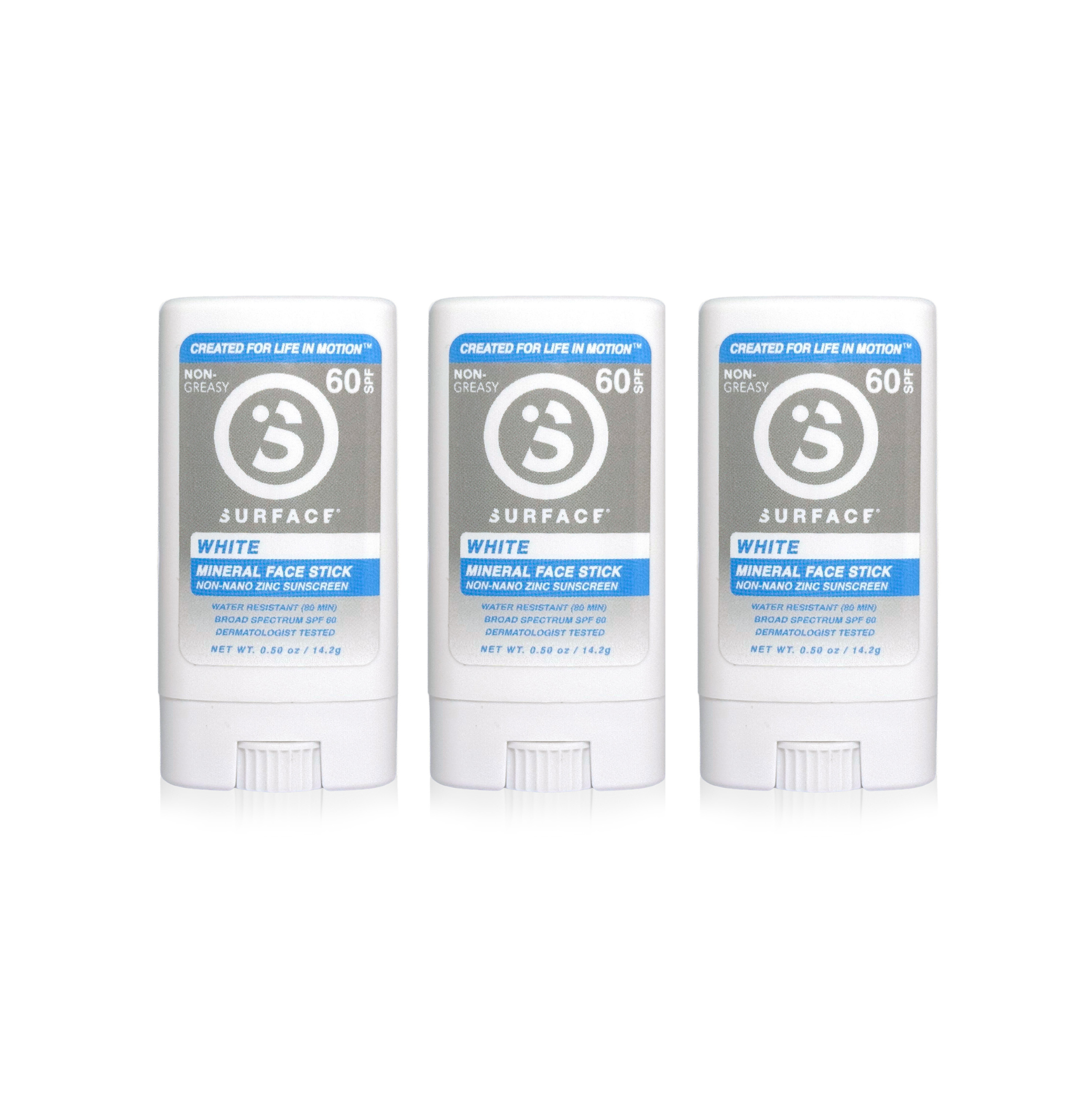 Surface SPF 60 Mineral Face Stick (WHITE) 3-Pack