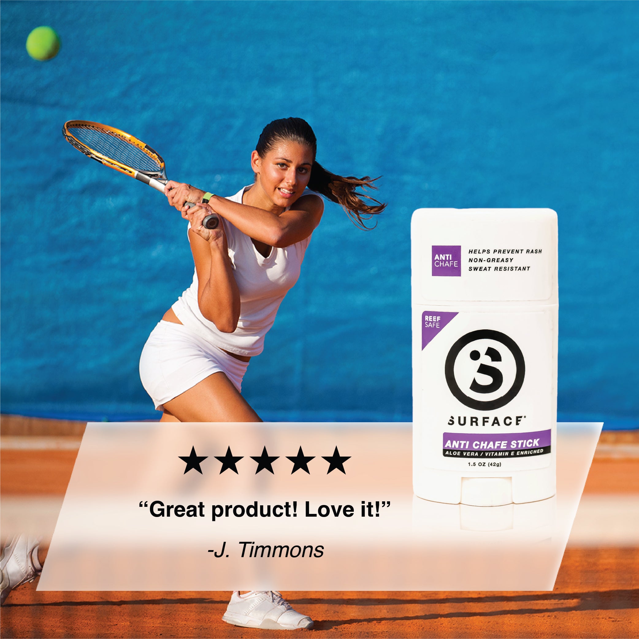 Anti Chafe Body Stick 1.5oz. | 5 Star Review: Great product! Love it!