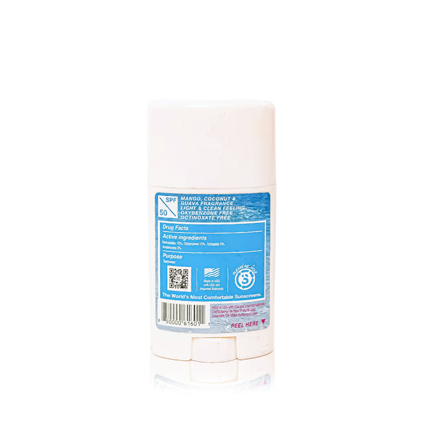 Label for Dry Touch Tropix Scented SPF50 Body & Face Stick 1.5oz. | Surface Sunscreen