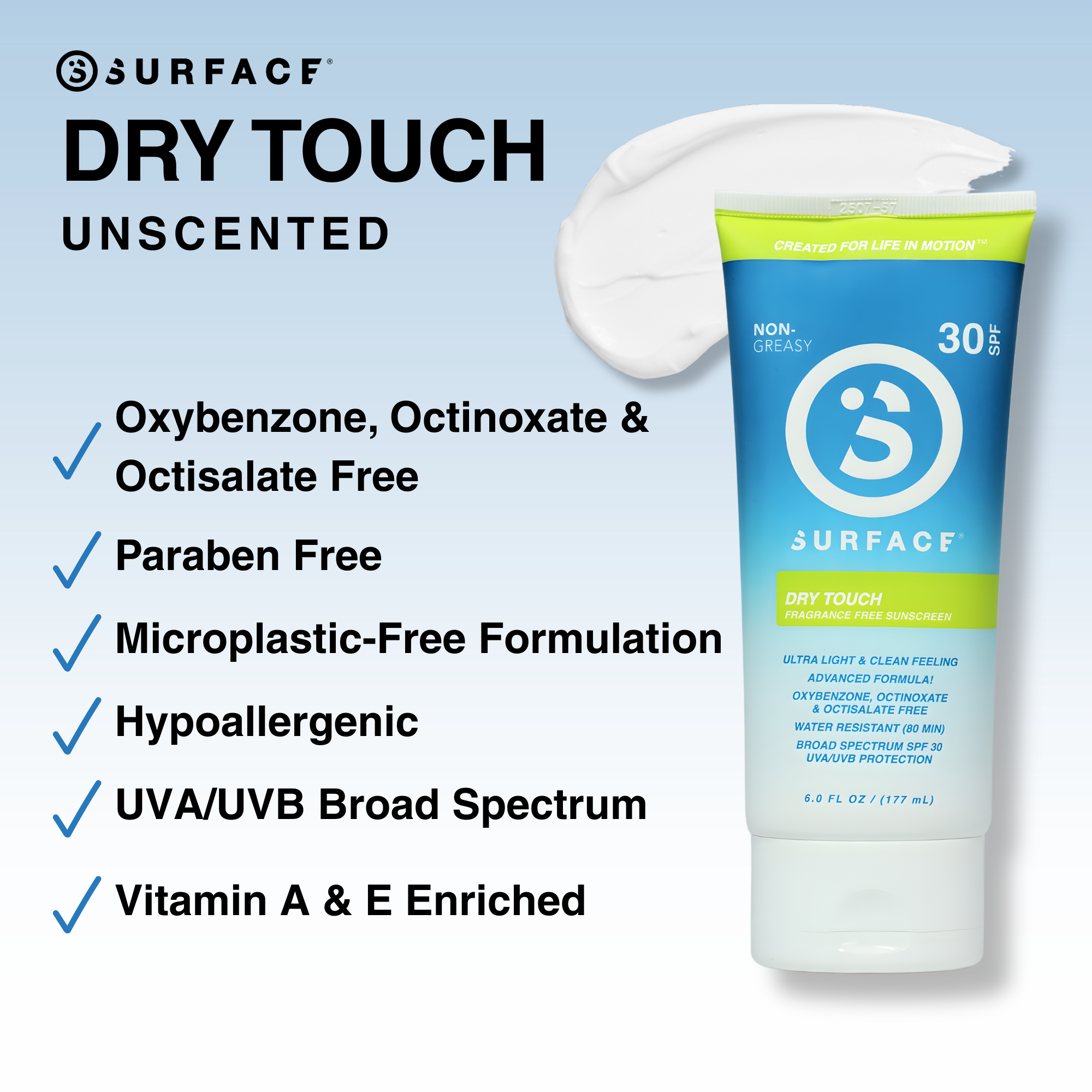 Surface sunscreen Dry touch lotion SPF 30 6 oz