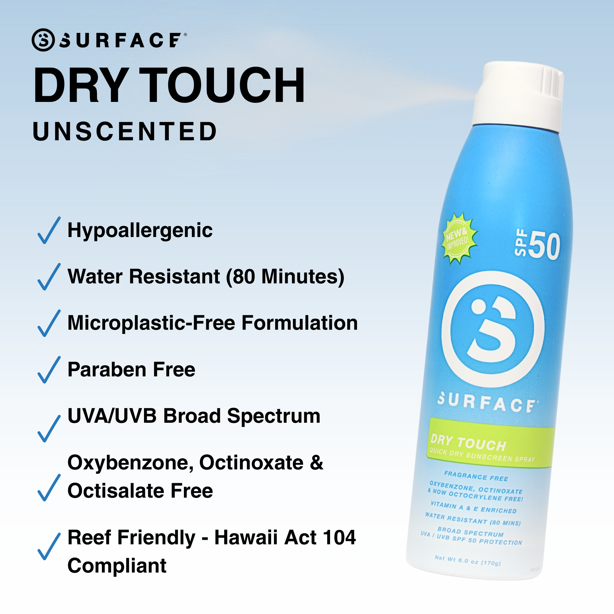 Surface Sunscreen Dry touch SPF 50 6 oz benefits