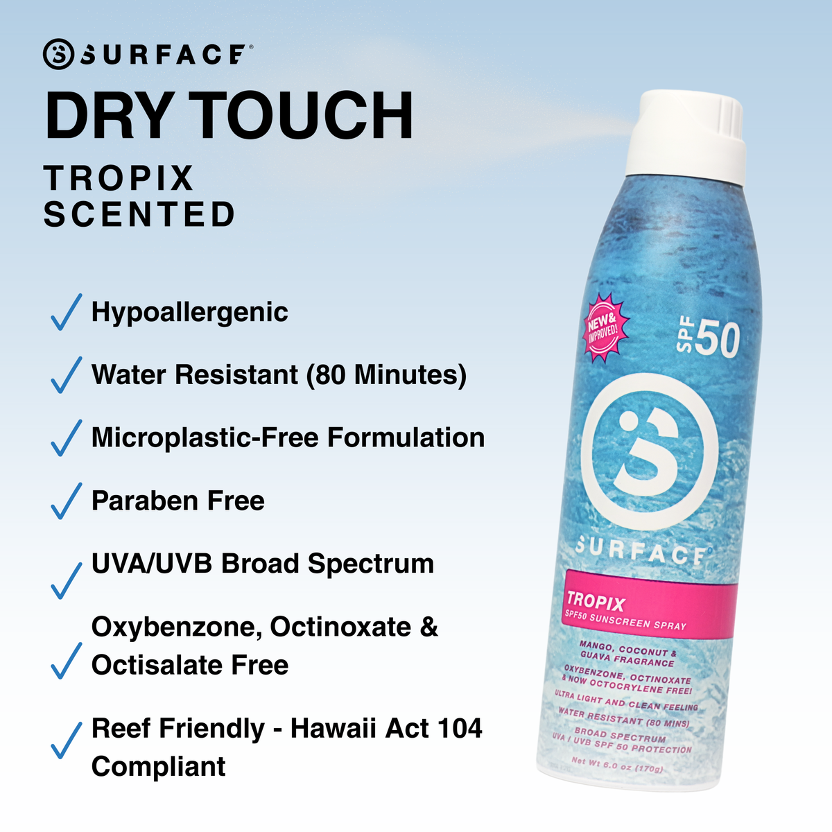Dry Touch Tropix Scented Continuous Spray 6oz. | Surface Sunscreen ...