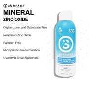Surface Mineral Zinc Oxide Benefits | SPF30 Mineral Sunscreen Spray 5oz.